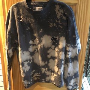 Distressed bleach sweatshirt